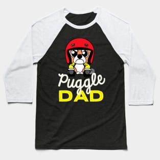 Puggle Dad Racing Dog Owner Retro Dog Father Baseball T-Shirt